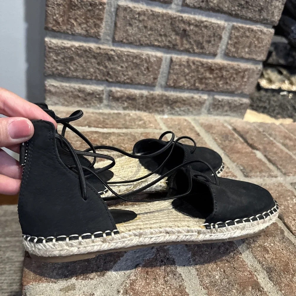 Eileen Fisher Women's  black Strappy  Espadrille Flats Size 5‎ #101